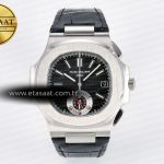 Patek Philippe Nautilus 5980 Siyah/ Kadran Siyah Deri A7750 Eta Saat - Görsel 3 - 1:1 Süper Klon Saat