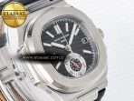 Patek Philippe Nautilus 5980 SS Black/SS Dial on on Black Leather Strap A7750 - Görsel 5