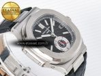 Patek Philippe Nautilus 5980 SS Black/SS Dial on on Black Leather Strap A7750 - Görsel 7