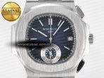 Patek Philippe Nautilus 5980 Blue/SS Dial on SS Bracelet A7750 - Görsel 4