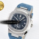 Patek Philippe Nautilus 5980/60G Blue Dial on Blue Braided Strap A7750