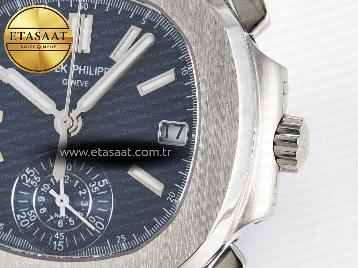 Patek Philippe Nautilus 5980/60G Blue Dial on Blue Braided Strap A7750 - Görsel 11