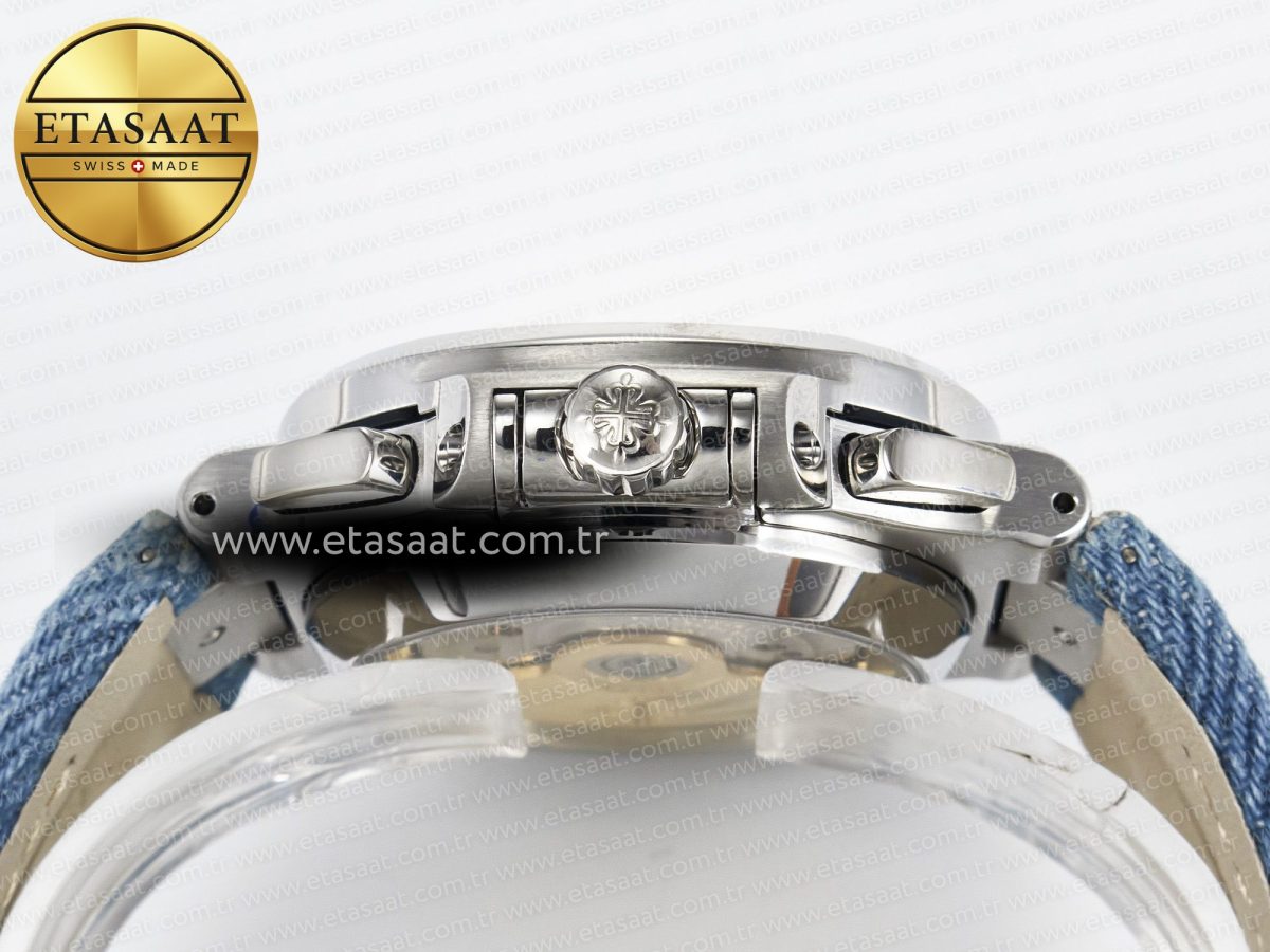 Patek Philippe Nautilus 5980/60G Blue Dial on Blue Braided Strap A7750 - Görsel 14
