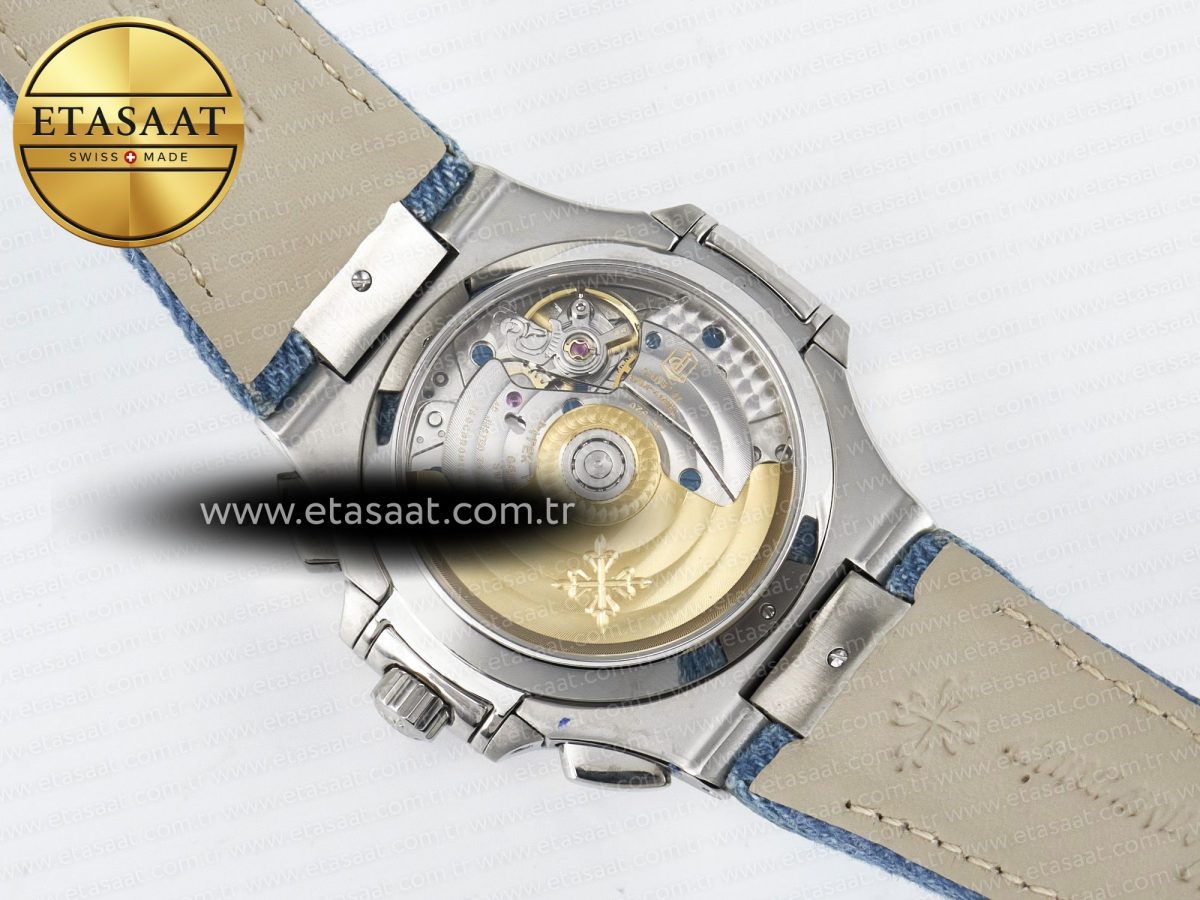 Patek Philippe Nautilus 5980/60G Blue Dial on Blue Braided Strap A7750 - Görsel 16