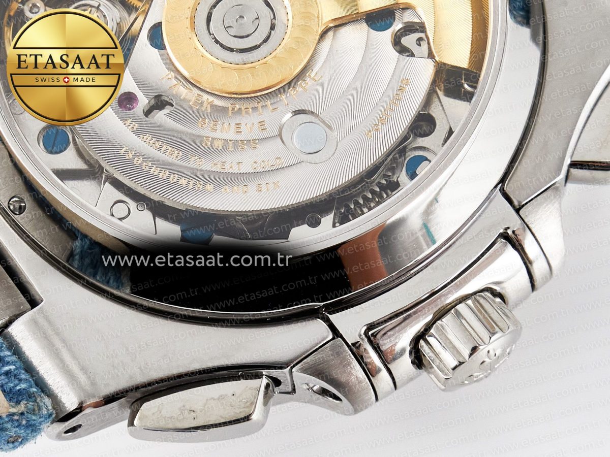 Patek Philippe Nautilus 5980/60G Blue Dial on Blue Braided Strap A7750 - Görsel 18