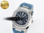 Patek Philippe Nautilus 5980/60G Blue Dial on Blue Braided Strap A7750 - Görsel 2