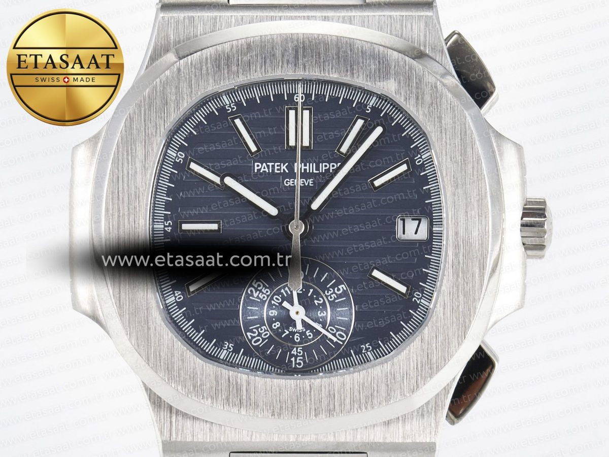 Patek Philippe Nautilus 5980/60G Blue Dial on Blue Braided Strap A7750 - Görsel 4