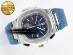 Patek Philippe Nautilus 5980/60G Blue Dial on Blue Braided Strap A7750 - Görsel 8