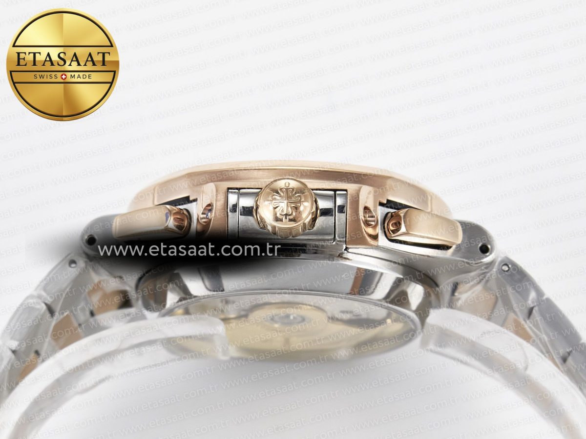 Patek Philippe Nautilus 5980 SS/RG 3KF 1:1 Best Edition Blue Dial on SS/RG Bracelet A7750 mod to PP.CH28-520 - Görsel 14