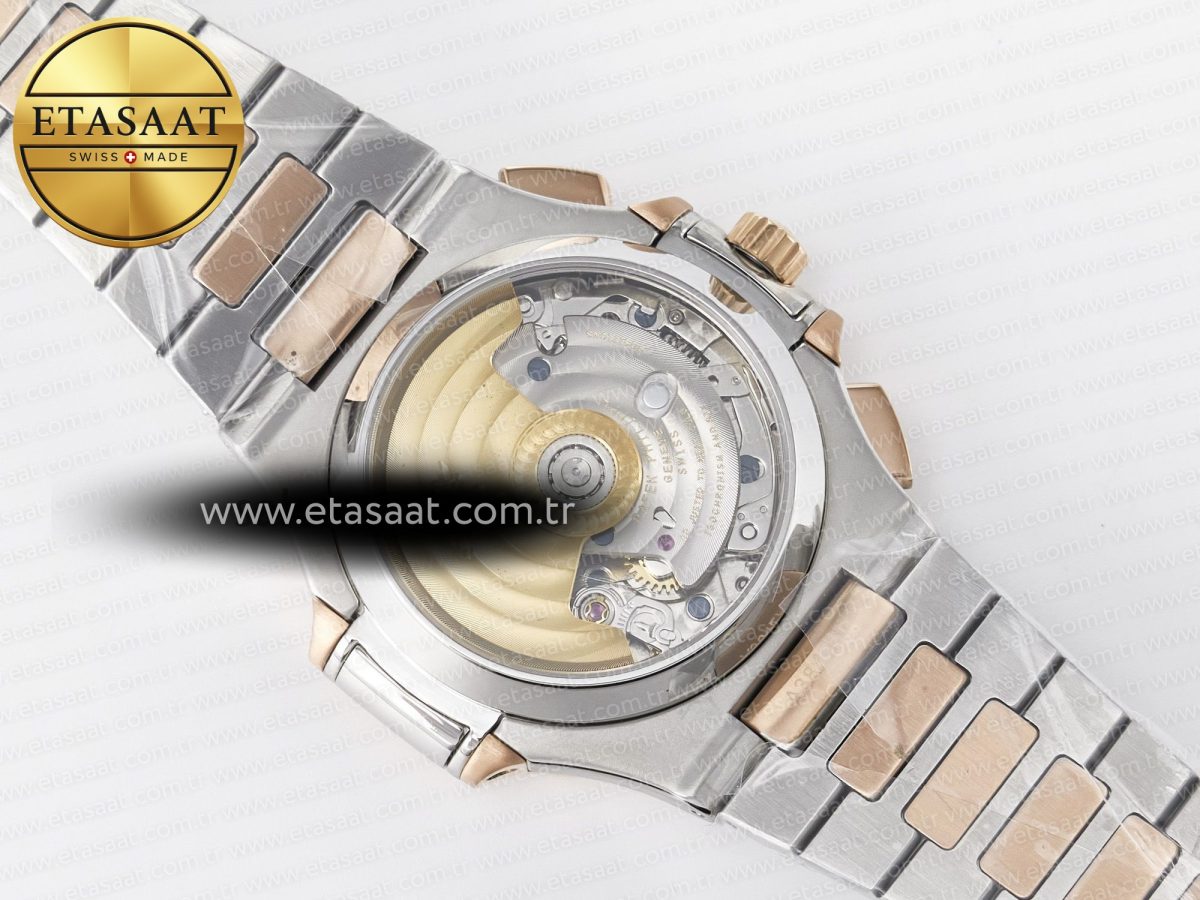 Patek Philippe Nautilus 5980 SS/RG 3KF 1:1 Best Edition Blue Dial on SS/RG Bracelet A7750 mod to PP.CH28-520 - Görsel 16