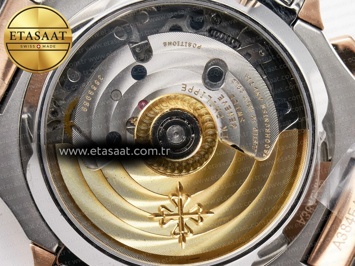 Patek Philippe Nautilus 5980 SS/RG 3KF 1:1 Best Edition Blue Dial on SS/RG Bracelet A7750 mod to PP.CH28-520 - Görsel 17