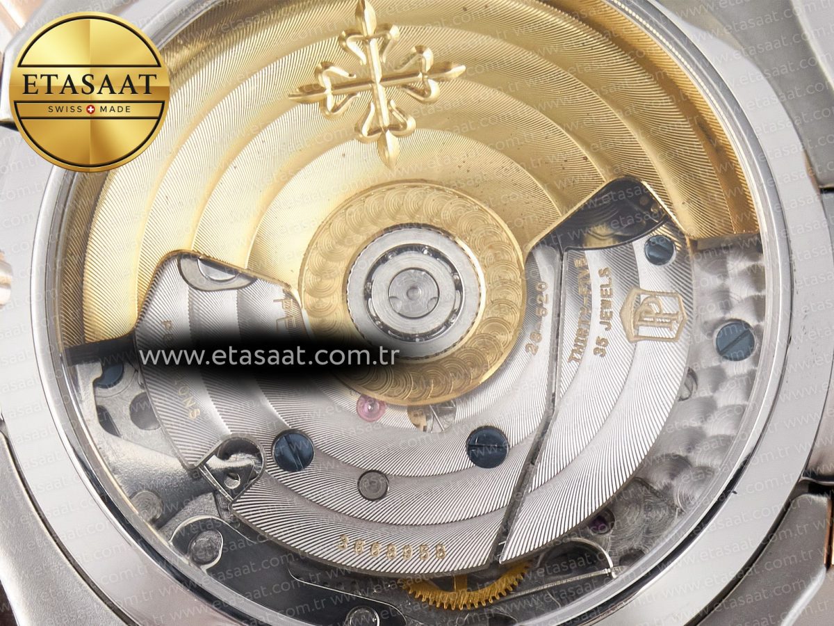 Patek Philippe Nautilus 5980 SS/RG 3KF 1:1 Best Edition Blue Dial on SS/RG Bracelet A7750 mod to PP.CH28-520 - Görsel 19