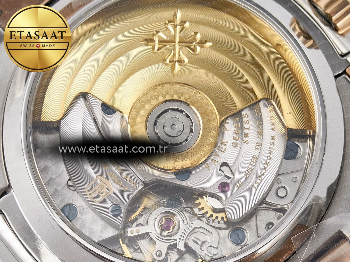Patek Philippe Nautilus 5980 SS/RG 3KF 1:1 Best Edition Blue Dial on SS/RG Bracelet A7750 mod to PP.CH28-520 - Görsel 20