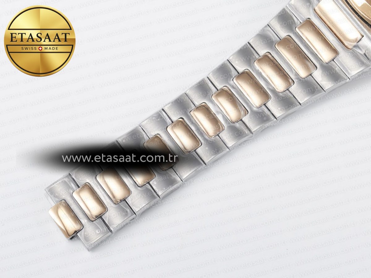 Patek Philippe Nautilus 5980 SS/RG 3KF 1:1 Best Edition Blue Dial on SS/RG Bracelet A7750 mod to PP.CH28-520 - Görsel 21