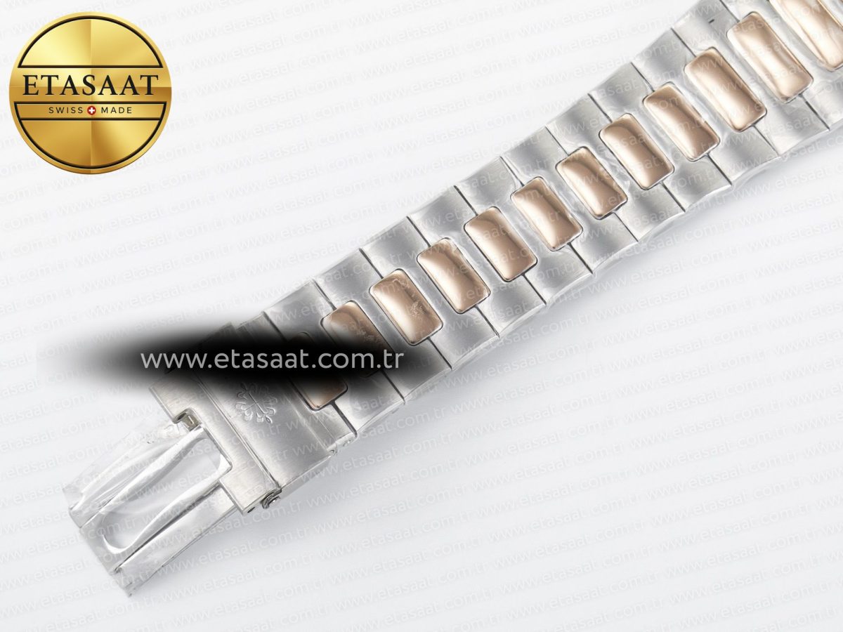 Patek Philippe Nautilus 5980 SS/RG 3KF 1:1 Best Edition Blue Dial on SS/RG Bracelet A7750 mod to PP.CH28-520 - Görsel 22