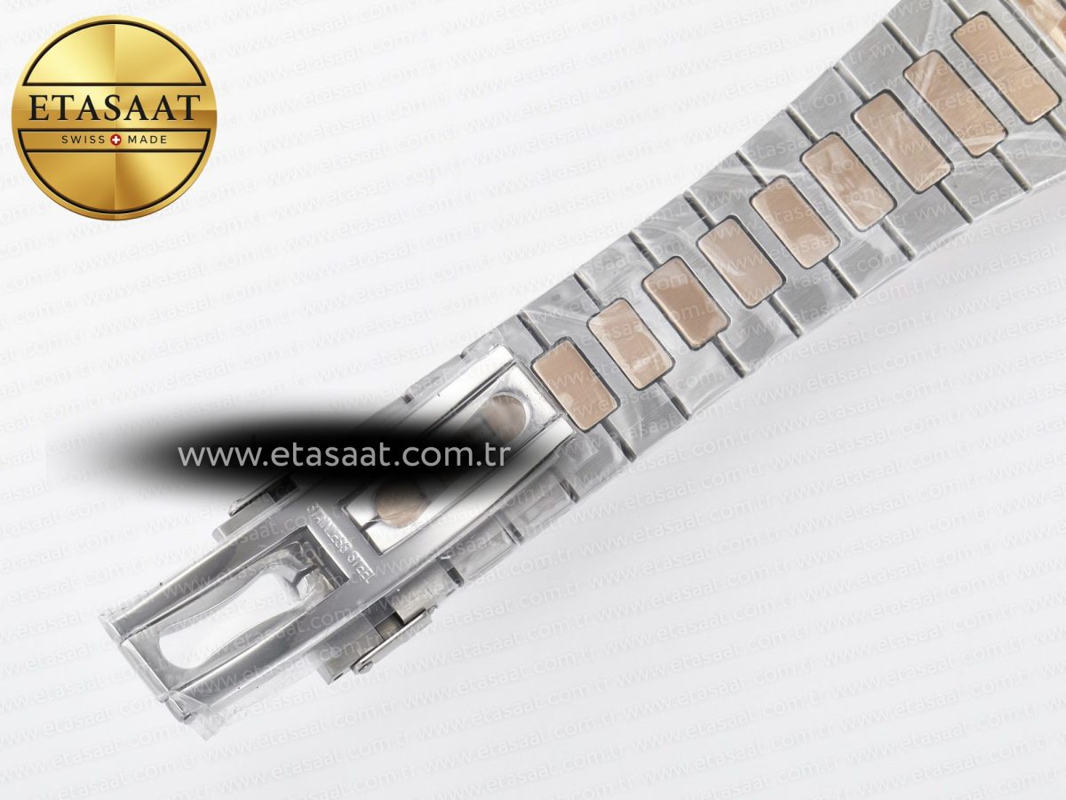 Patek Philippe Nautilus 5980 SS/RG 3KF 1:1 Best Edition Blue Dial on SS/RG Bracelet A7750 mod to PP.CH28-520 - Görsel 23