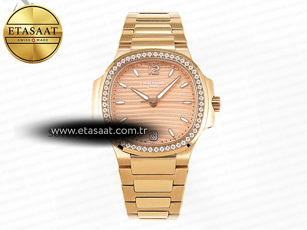 Patek Philippe Nautilus 7118 Pırlantalı Bezel 324CS Eta Saat - 1:1 Süper Klon Replika Saat