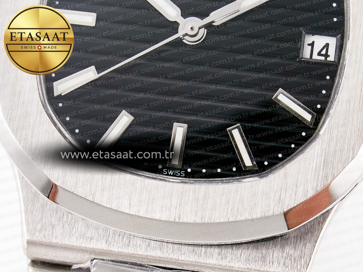 Patek Philippe Nautilus Jumbo 5711 JJF 1:1 Best Edition Black Textured Dial On SS Bracelet A324 V3 - Görsel 12