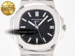 Patek Philippe Nautilus Jumbo 5711 JJF 1:1 Best Edition Black Textured Dial On SS Bracelet A324 V3 - Görsel 4