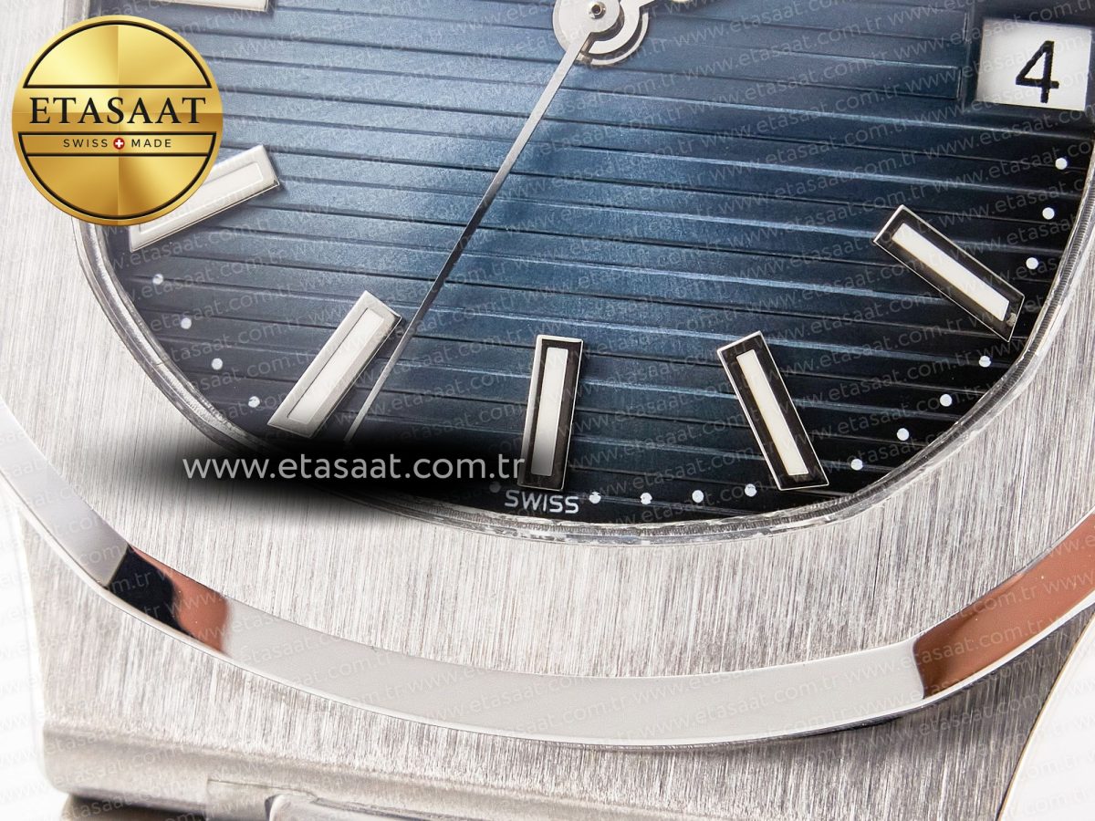 Patek Philippe Nautilus Jumbo 5711 JJF 1:1 Best Edition Blue Textured Dial On SS Bracelet A324 V3 - Görsel 12