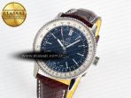 Breitling Navitimer 1 SS 41mm TF 1:1 Best Edition White Bezel Blue Dial on Brown Leather Strap A2824