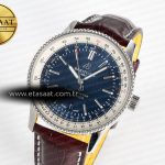 Breitling Navitimer 1 SS 41mm TF 1:1 Best Edition White Bezel Blue Dial on Brown Leather Strap A2824