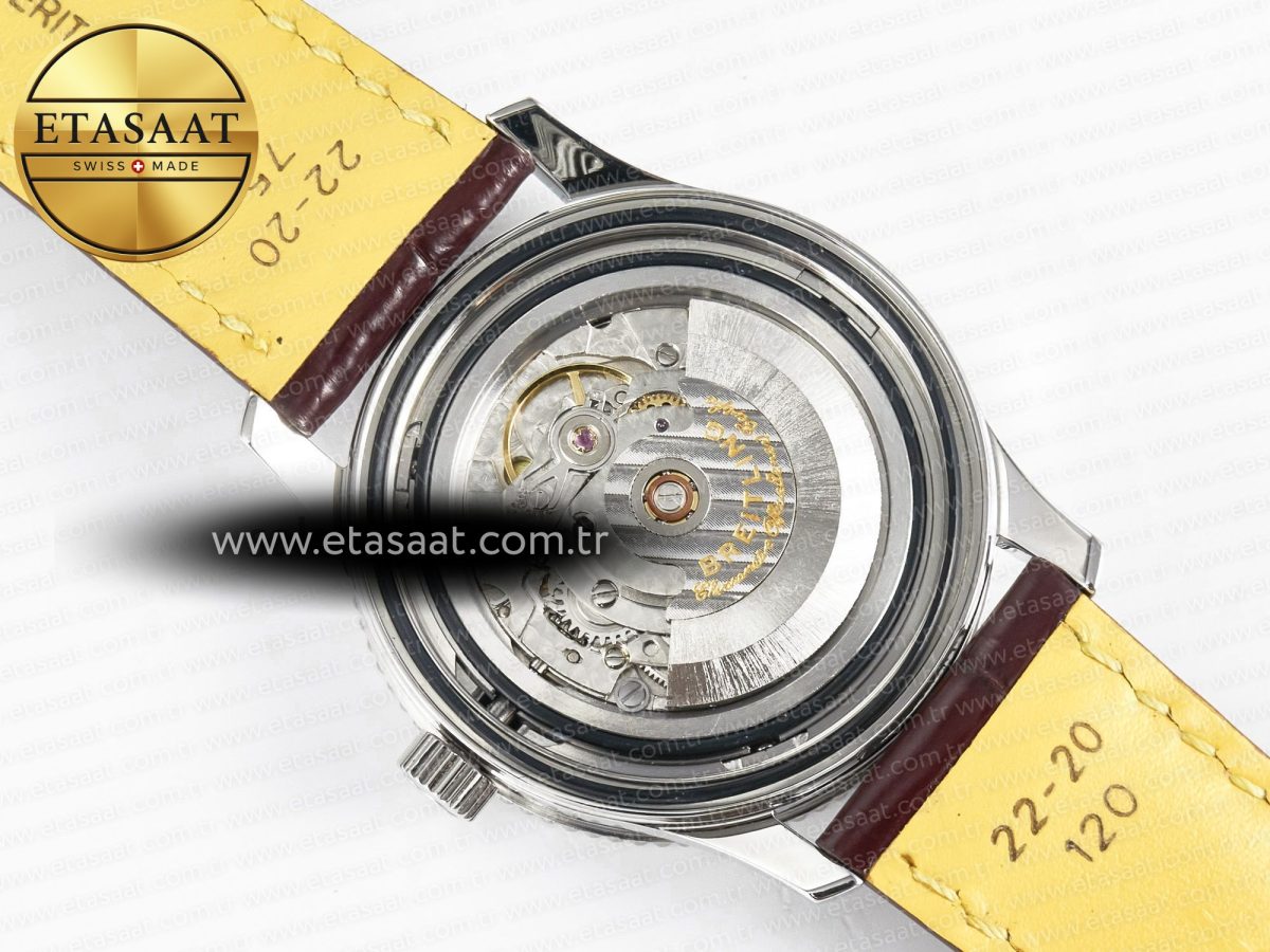 Breitling Navitimer 1 SS 41mm TF 1:1 Best Edition White Bezel Blue Dial on Brown Leather Strap A2824 - Görsel 17