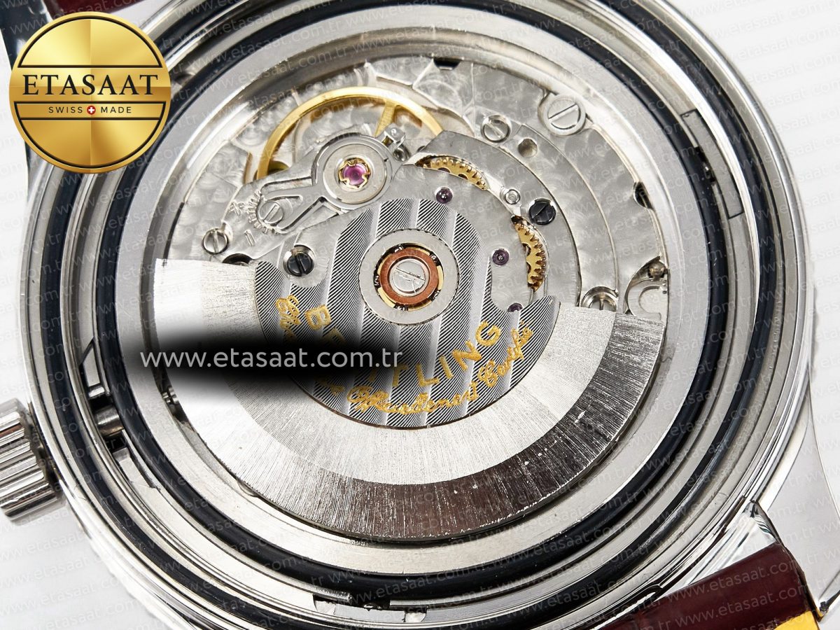 Breitling Navitimer 1 SS 41mm TF 1:1 Best Edition White Bezel Blue Dial on Brown Leather Strap A2824 - Görsel 18