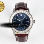 Breitling Navitimer 1 41mm TF Beyaz Mavi Kadran Kahve A2824 Eta Saat - Görsel 3 - 1:1 Süper Klon Saat