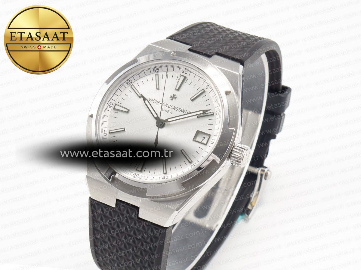 Vacheron Constantin Overseas 4500V SS MKSF 1:1 Best Edition White Dial on Black Rubber Strap A5100 - Görsel 1