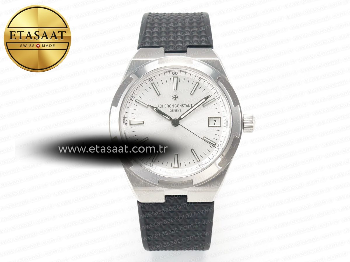 Vacheron Constantin Overseas 4500V SS MKSF 1:1 Best Edition White Dial on Black Rubber Strap A5100 - Görsel 3