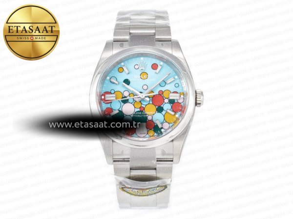 Rolex Oyster Perpetual 36mm 126000 Clean Celebration VR3230 Eta Saat - 1:1 Süper Klon Replika Saat