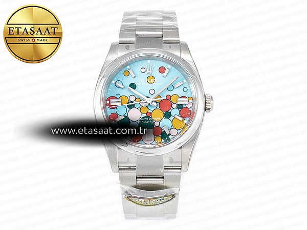Rolex Oyster Perpetual 36mm 126000 Clean Celebration VR3230 Eta Saat - 1:1 Süper Klon Replika Saat