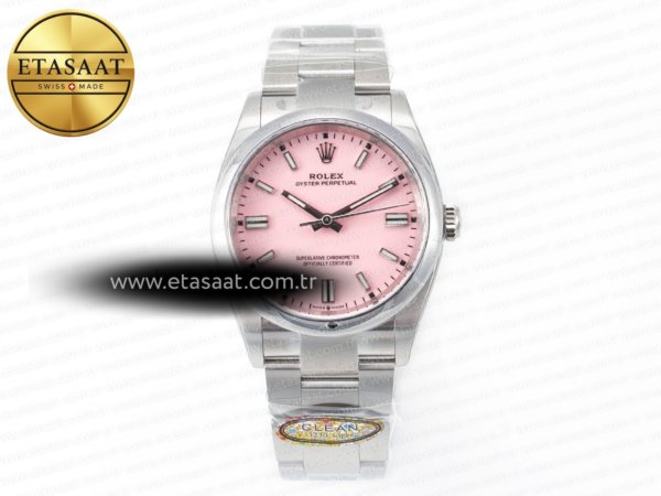 Rolex Oyster Perpetual 36mm 126000 Clean Pembe VR3230 Eta Saat - 1:1 Süper Klon Replika Saat