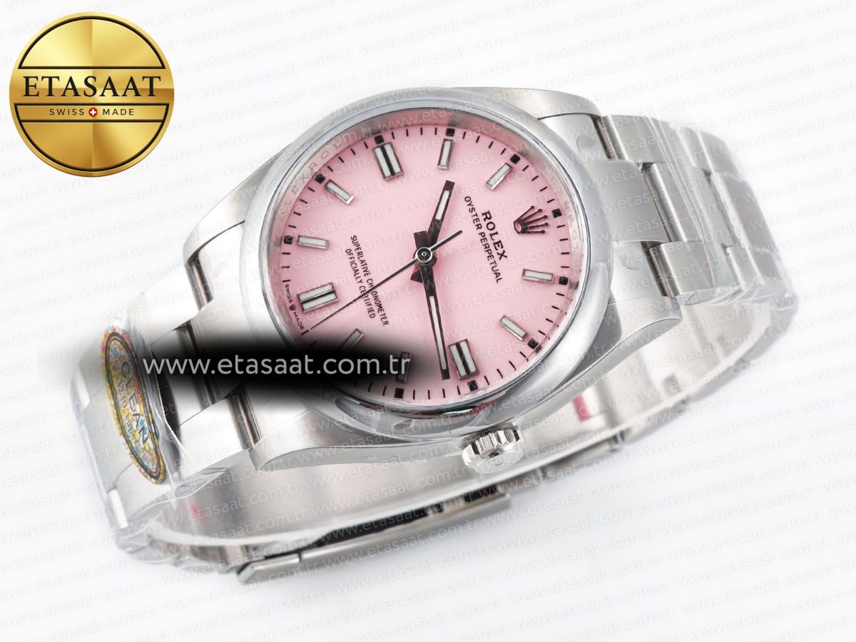 Rolex Oyster Perpetual 36mm 126000 Clean 1:1 Best Edition 904L Steel Pink Dial on SS Bracelet VR3230 - Görsel 8