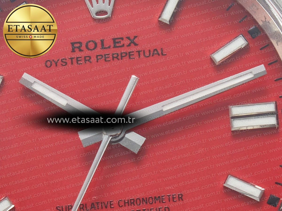 Rolex Oyster Perpetual 36mm 126000 Clean 1:1 Best Edition 904L Steel Red Dial on SS Bracelet VR3230 - Görsel 10