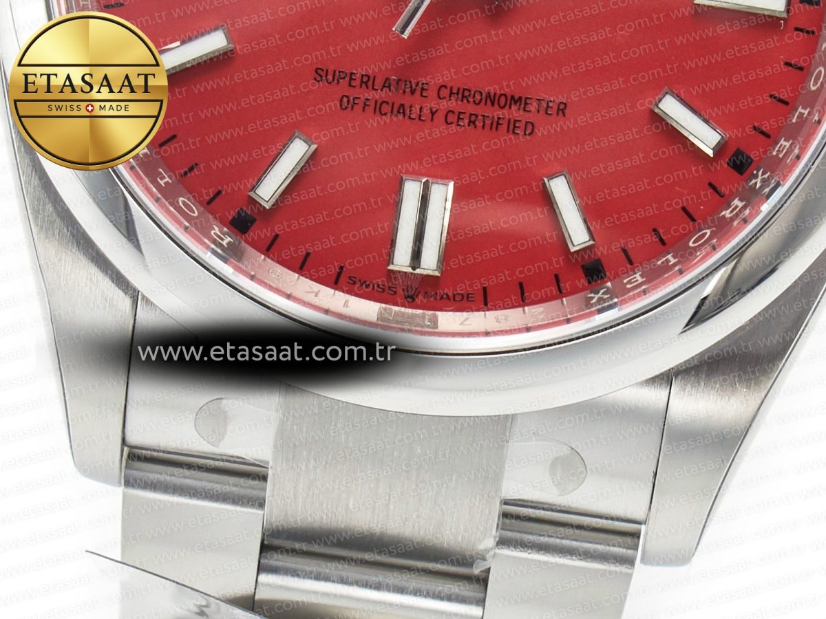 Rolex Oyster Perpetual 36mm 126000 Clean 1:1 Best Edition 904L Steel Red Dial on SS Bracelet VR3230 - Görsel 12