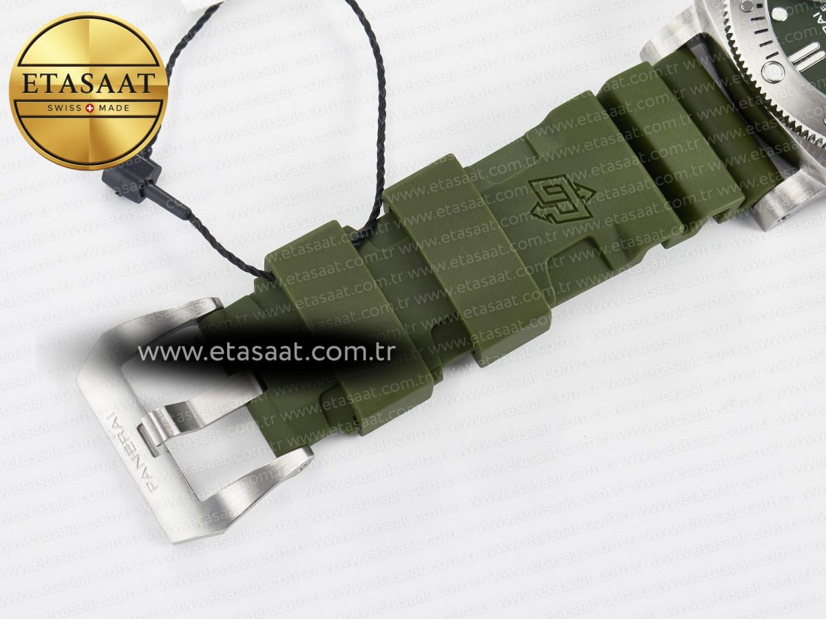 Panerai PAM1055 Luminor Submersible 42mm Verde Militare VSF 1:1 Best Edition on Green Rubber Strap P.900 Clone - Görsel 27