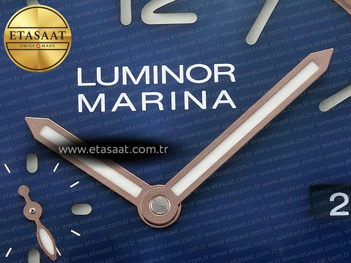 Penerai PAM1112 W TTF 1:1 Best Edition on Blue Leather Strap P9010 - Görsel 10