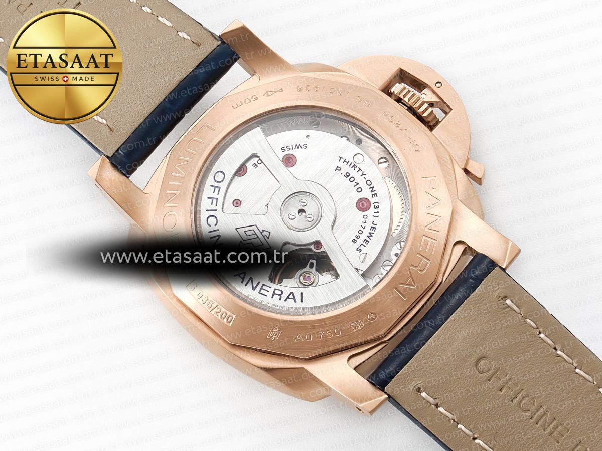 Penerai PAM1112 W TTF 1:1 Best Edition on Blue Leather Strap P9010 - Görsel 20