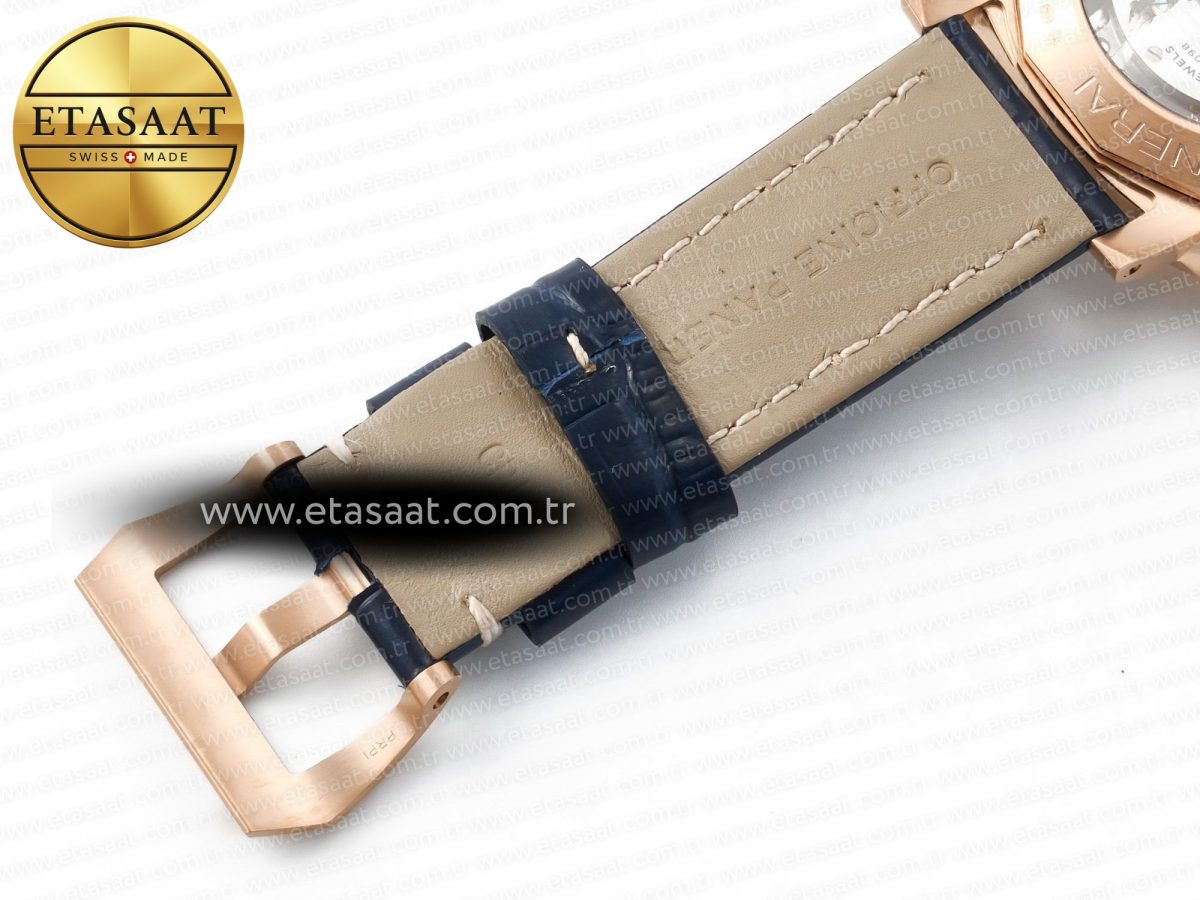 Penerai PAM1112 W TTF 1:1 Best Edition on Blue Leather Strap P9010 - Görsel 31