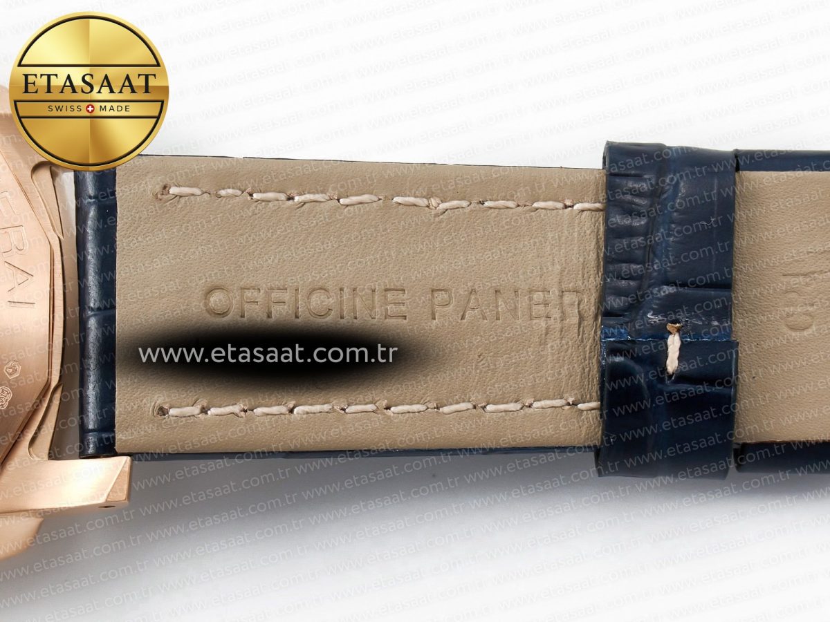 Penerai PAM1112 W TTF 1:1 Best Edition on Blue Leather Strap P9010 - Görsel 32