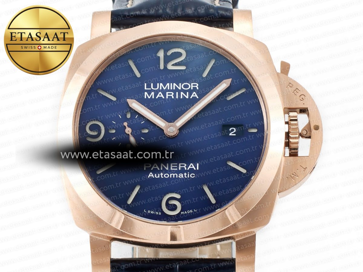 Penerai PAM1112 W TTF 1:1 Best Edition on Blue Leather Strap P9010 - Görsel 4