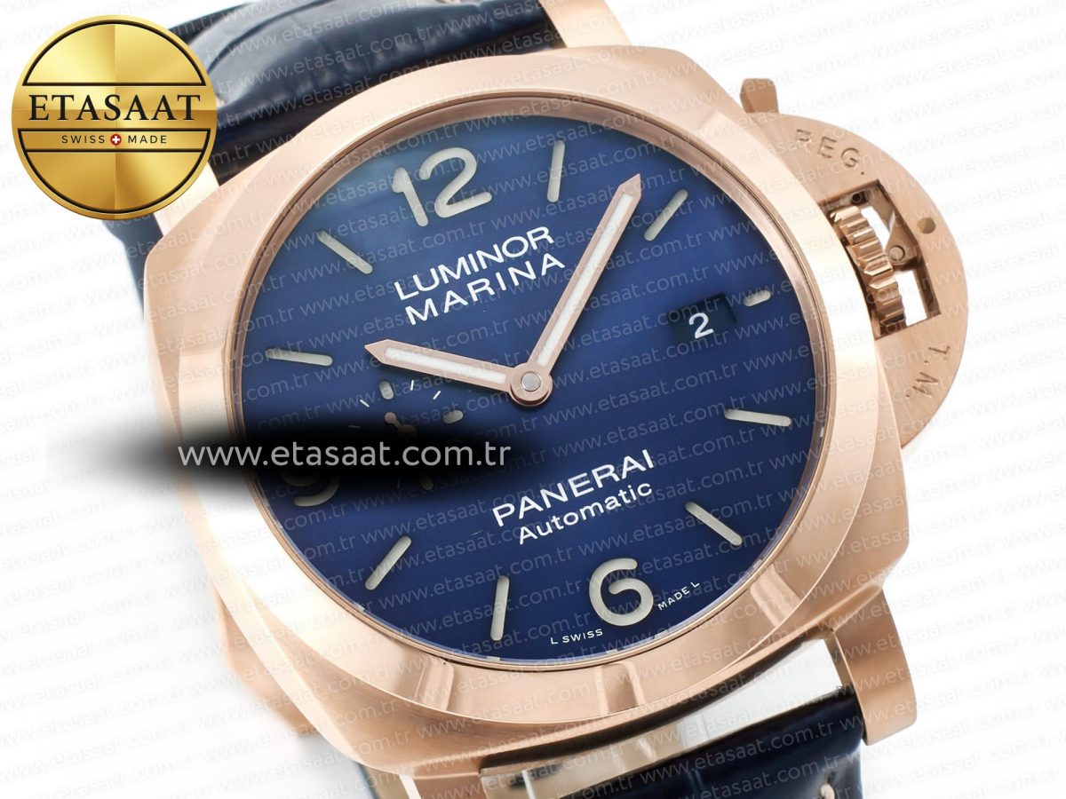 Penerai PAM1112 W TTF 1:1 Best Edition on Blue Leather Strap P9010 - Görsel 5