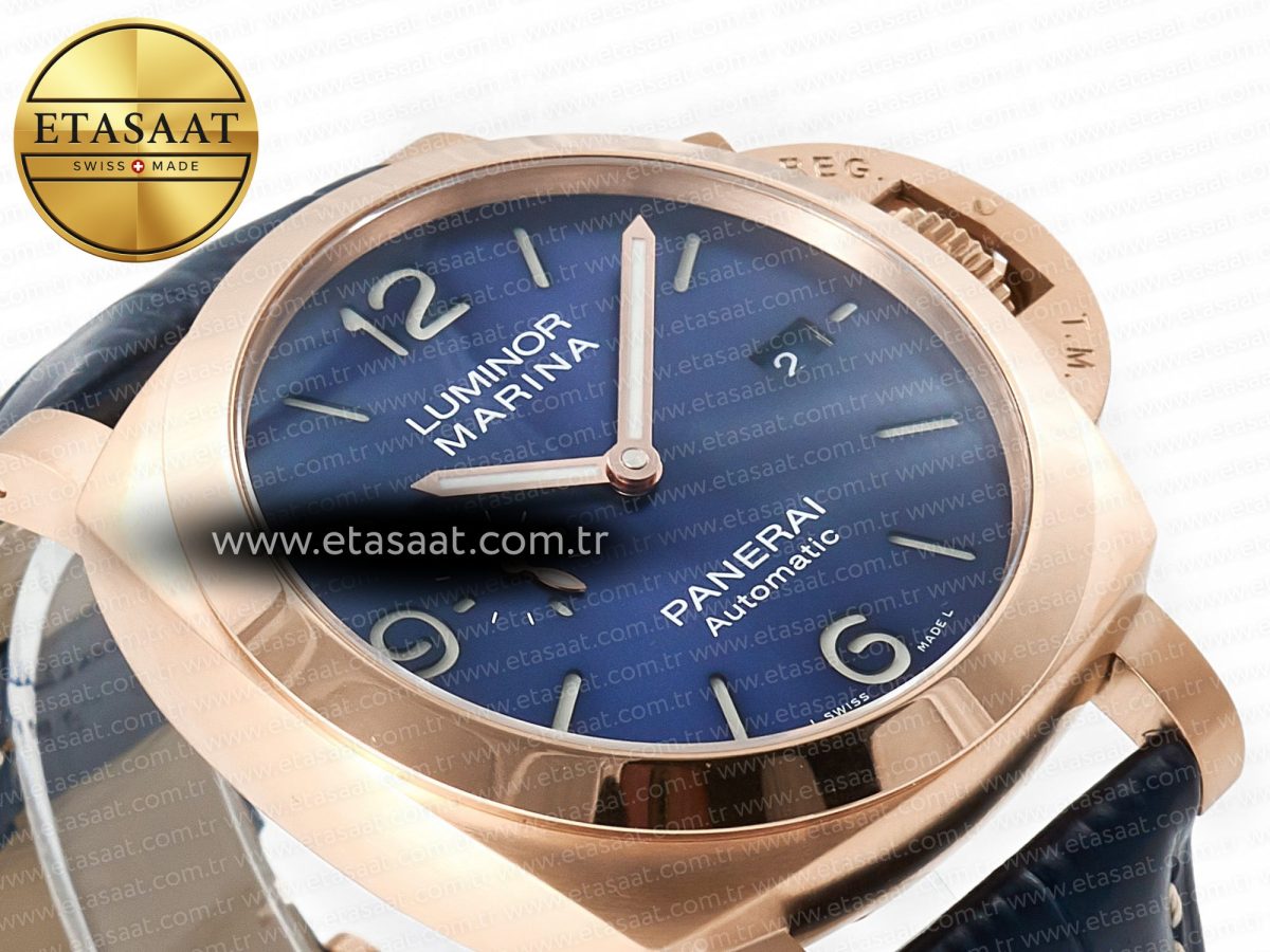 Penerai PAM1112 W TTF 1:1 Best Edition on Blue Leather Strap P9010 - Görsel 7
