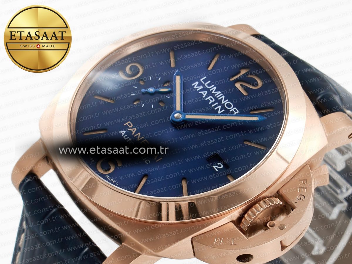 Penerai PAM1157 W TTF 1:1 Best Edition on Blue Leather Strap P9010 - Görsel 6