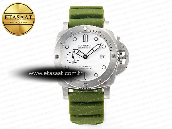 Panerai PAM1226 V SS TTF Yeşil Kauçuk P900 Eta Saat - 1:1 Süper Klon Replika Saat