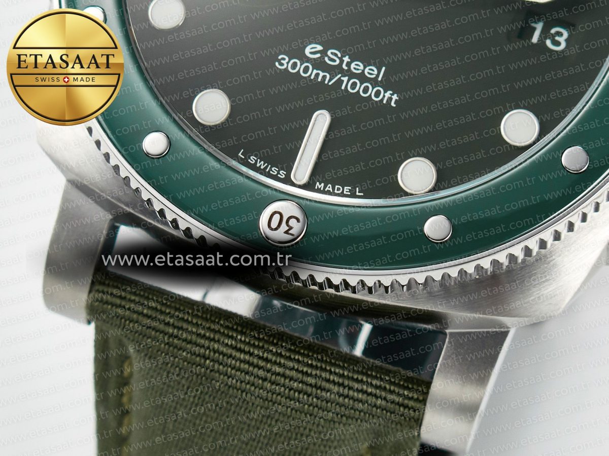 Penerai PAM1287 V TTF 1:1 Best Edition Green Dial on Green Nylon Strap P900 - Görsel 14