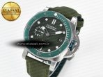 Penerai PAM1287 V TTF 1:1 Best Edition Green Dial on Green Nylon Strap P900 - Görsel 2