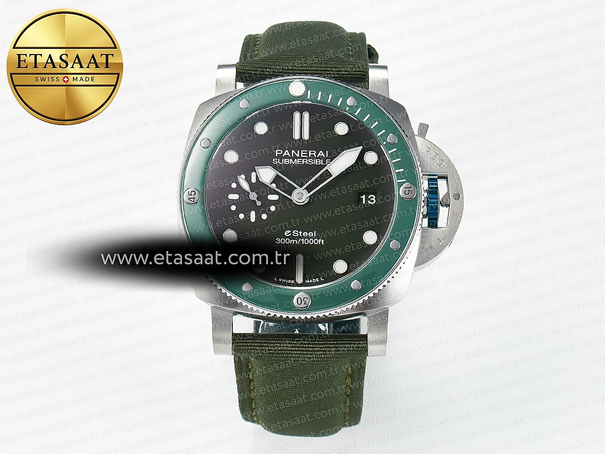 Panerai PAM1287 V TTF Yeşil Kadran Kumaş P900 Eta Saat - 1:1 Süper Klon Replika Saat